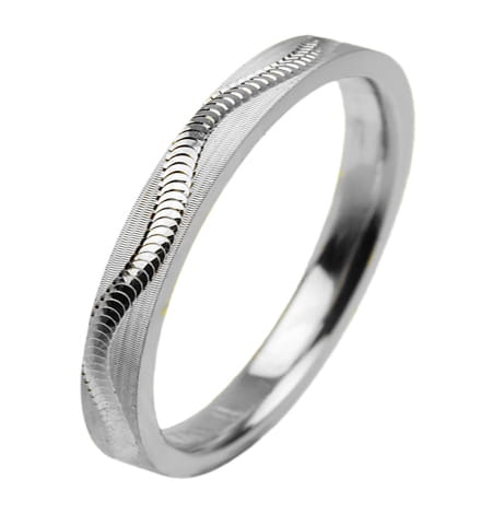 Obrączka modułowa z białego złota płaska 2mm Modular M019-2mm-b
