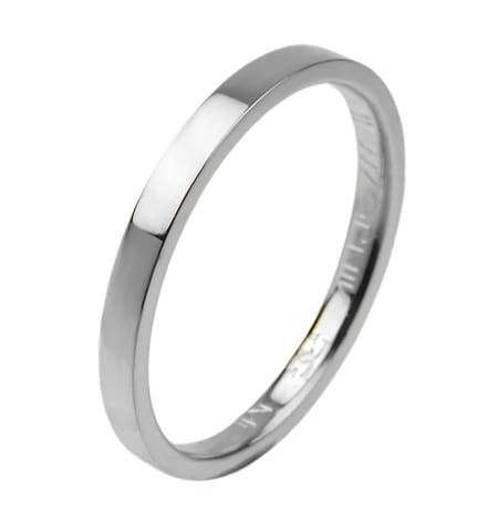 Obrączka modułowa z białego złota płaska 2mm Modular M027-b