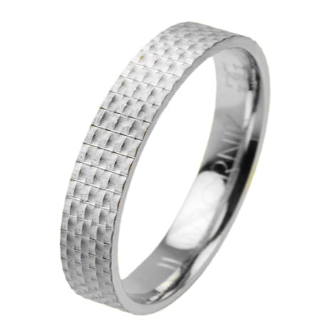Obrączka modułowa z białego złota płaska 4mm Modular M002-4mm-b