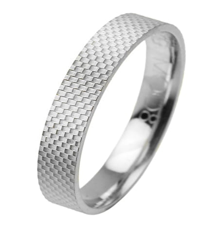 Obrączka modułowa z białego złota płaska 4mm Modular M008-4mm-b