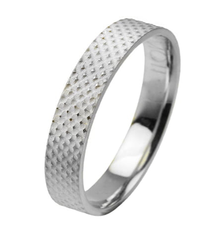 Obrączka modułowa z białego złota płaska 4mm Modular M011-4mm-b