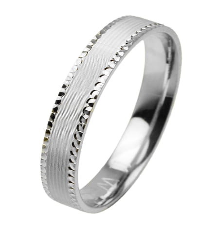 Obrączka modułowa z białego złota płaska 4mm Modular M012-4mm-b
