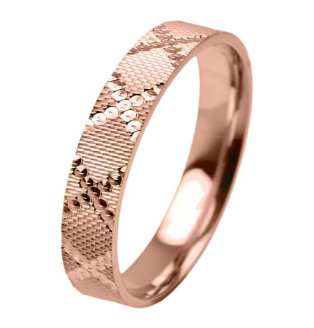 Obrączka modułowa z różowego złota płaska 4mm Modular M017-4mm-r