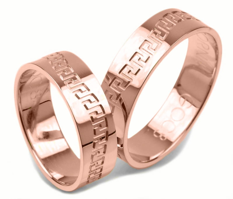 Obrączki ślubne z różowego złota płaskie 6mm Glamour G008-r