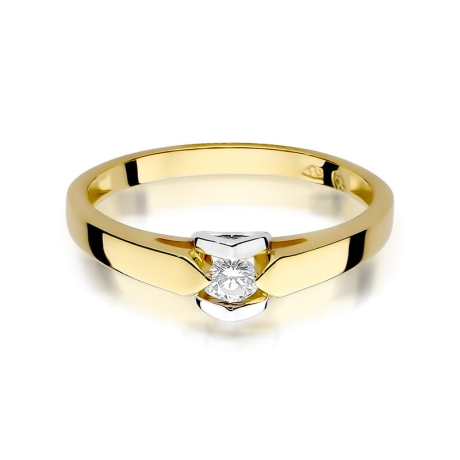 Przejdź do produktu Pierścionek zaręczynowy z żółtego złota z diamentem 0,09ct Fire Of Love