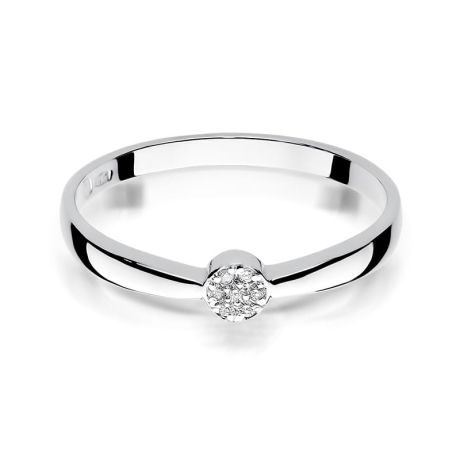 Przejdź do produktu Pierścionek zaręczynowy z białego złota z diamentami 0,04ct Fire Of Love