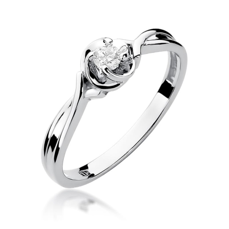 Przejdź do produktu Pierścionek zaręczynowy z białego złota z diamentem 0,10ct Fire Of Love