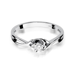 Pierścionek zaręczynowy z białego złota z diamentem 0,10ct Fire Of Love BW-329-b