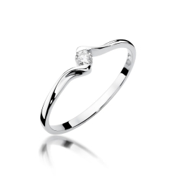 Pierścionek zaręczynowy z białego złota z diamentem 0,09ct Fire Of Love BW-332-b