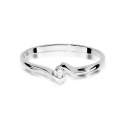 Pierścionek zaręczynowy z białego złota z diamentem 0,09ct Fire Of Love BW-332-b