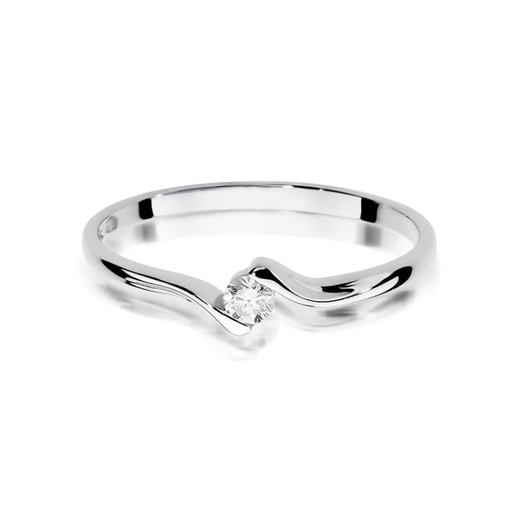 Pierścionek zaręczynowy z białego złota z diamentem 0,09ct Fire Of Love BW-332-b