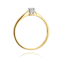 Pierścionek zaręczynowy z żółtego złota z diamentem 0,15ct Fire Of Love BW-335