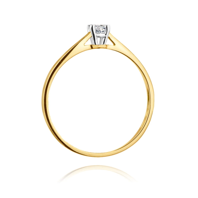 Pierścionek zaręczynowy z żółtego złota z diamentem 0,15ct Fire Of Love BW-335