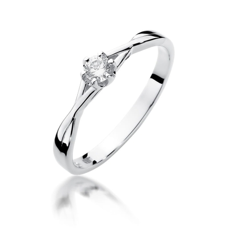 Przejdź do produktu Pierścionek zaręczynowy z białego złota z diamentem 0,12ct Fire Of Love
