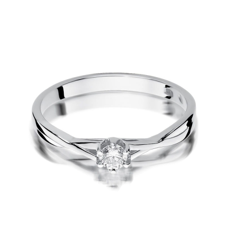 Przejdź do produktu Pierścionek zaręczynowy z białego złota z diamentem 0,12ct Fire Of Love