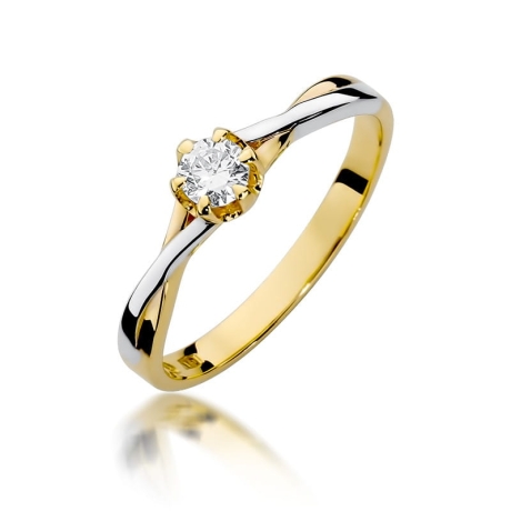 Przejdź do produktu Pierścionek zaręczynowy z żółtego złota z diamentem 0,23ct Fire Of Love
