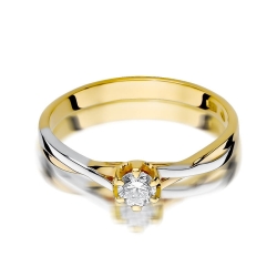 Pierścionek zaręczynowy z żółtego złota z diamentem 0,23ct Fire Of Love BW-340-0,23ct