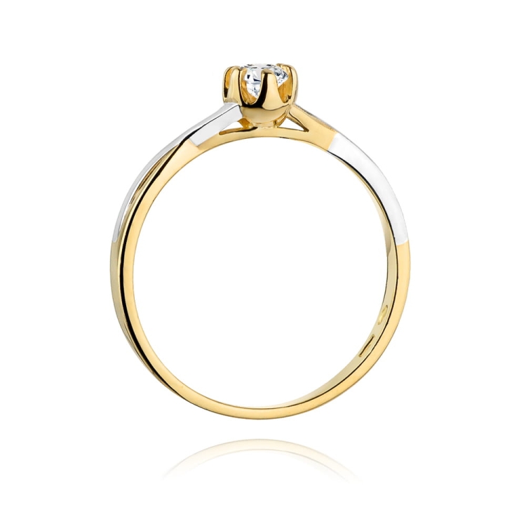 Pierścionek zaręczynowy z żółtego złota z diamentem 0,23ct Fire Of Love BW-340-0,23ct