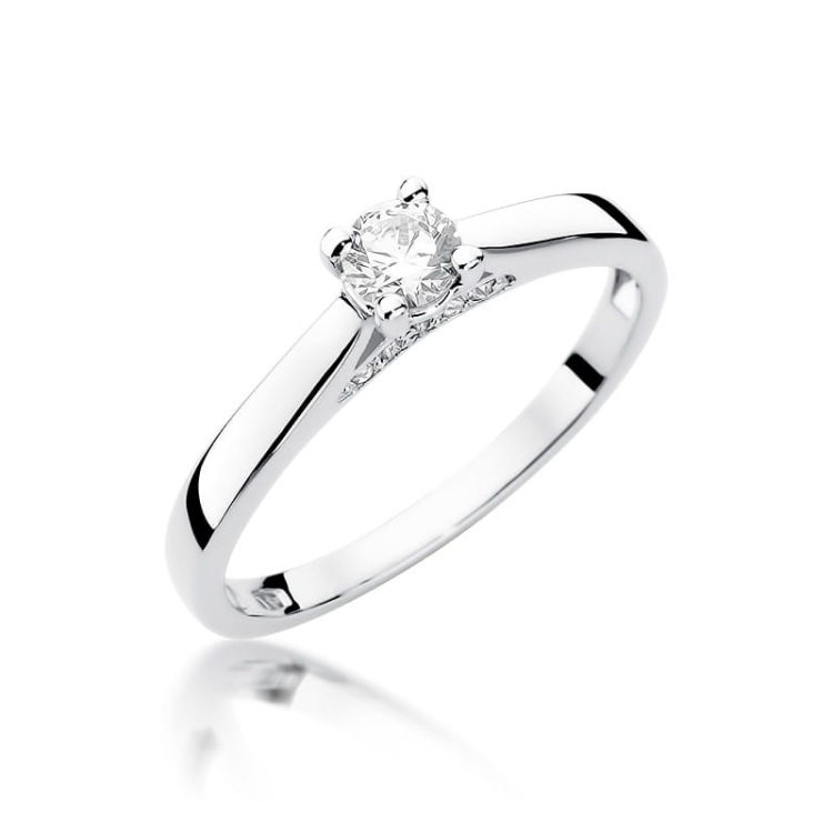 Pierścionek zaręczynowy z białego złota z diamentami 0,30ct Fire Of Love BW-341-b