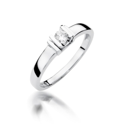 Pierścionek zaręczynowy z białego złota z diamentem 0,10ct Fire Of Love BW-343-b