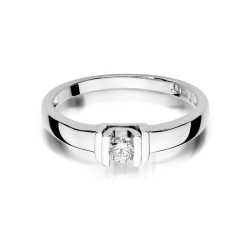 Pierścionek zaręczynowy z białego złota z diamentem 0,10ct Fire Of Love BW-343-b