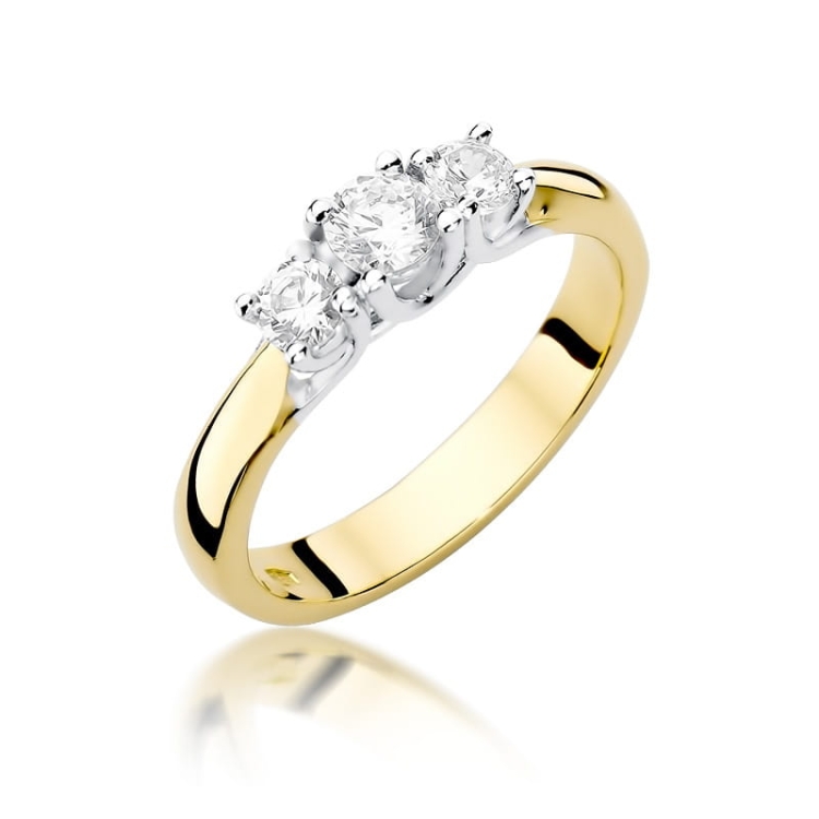 Pierścionek zaręczynowy z żółtego złota z diamentami 0,49ct Fire Of Love BW-344