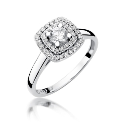 Pierścionek zaręczynowy z białego złota z diamentami 0,50ct Fire Of Love BW-345-b