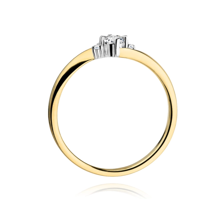 Pierścionek zaręczynowy z żółtego złota z diamentami 0,12ct Fire Of Love BW-346-0,12ct