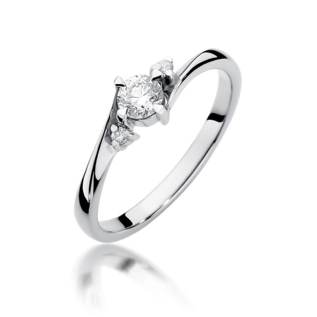 Przejdź do produktu Pierścionek zaręczynowy z białego złota z diamentami 0,28ct Fire Of Love