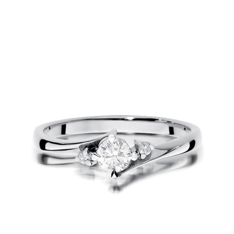 Przejdź do produktu Pierścionek zaręczynowy z białego złota z diamentami 0,28ct Fire Of Love