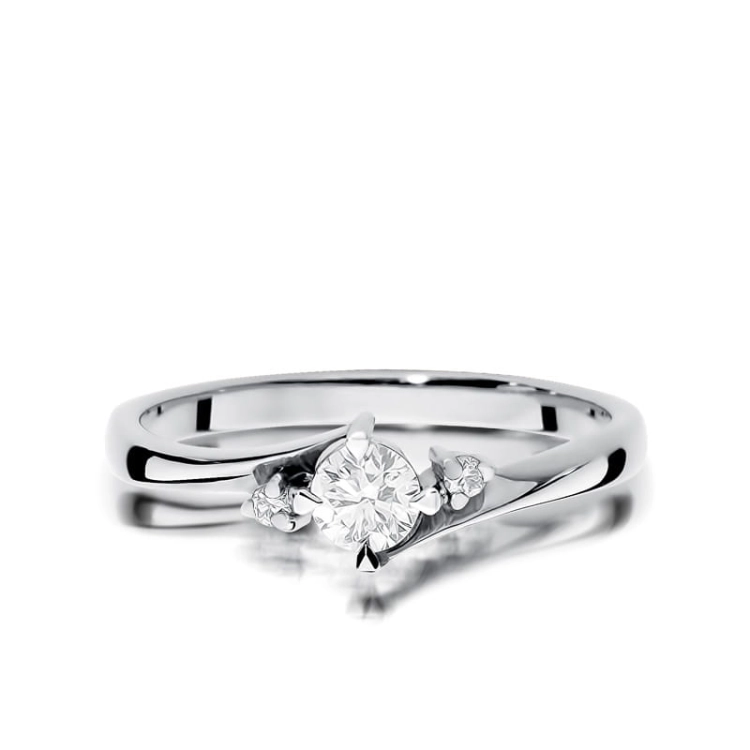 Pierścionek zaręczynowy z białego złota z diamentami 0,28ct Fire Of Love BW-346-0,28ct-b