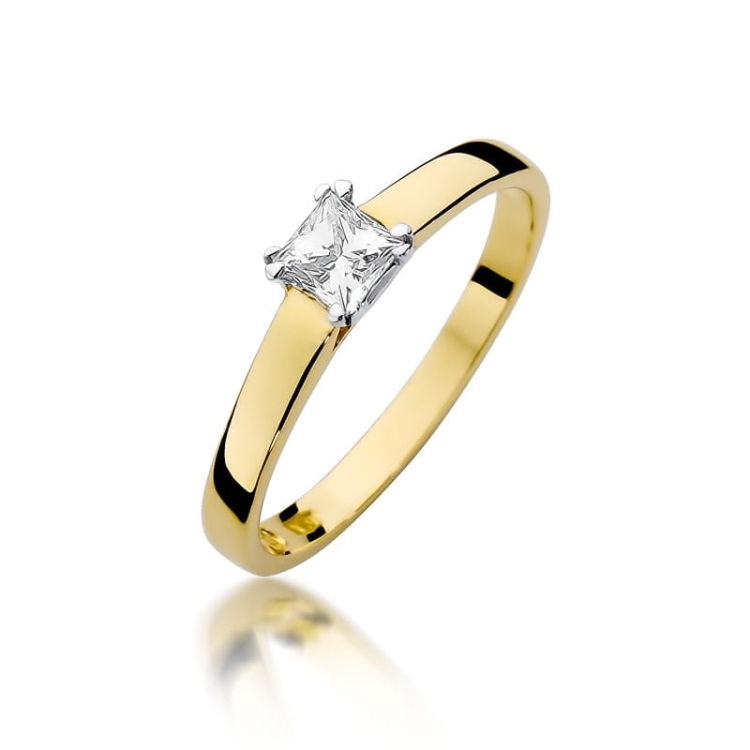 Pierścionek zaręczynowy z żółtego złota z diamentem 0,30ct Fire Of Love BW-347