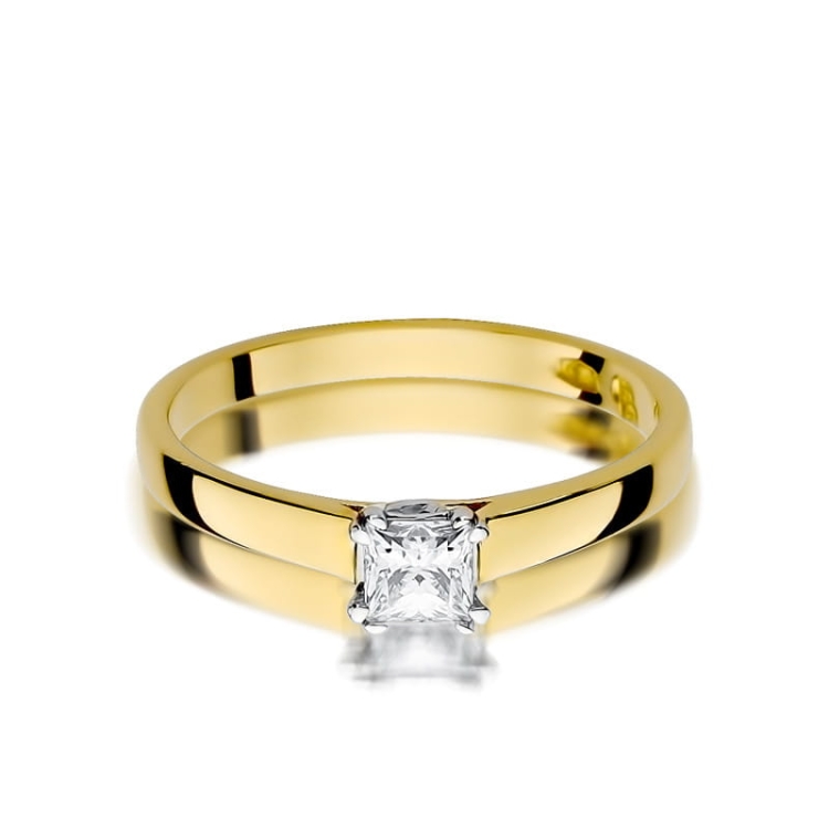 Pierścionek zaręczynowy z żółtego złota z diamentem 0,30ct Fire Of Love BW-347