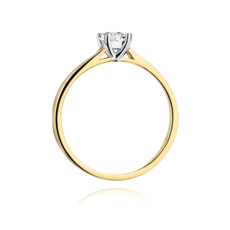 Pierścionek zaręczynowy z żółtego złota z diamentem 0,30ct Fire Of Love BW-347
