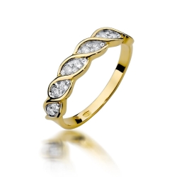 Pierścionek zaręczynowy z żółtego złota z diamentami 0,20ct Fire Of Love BW-349
