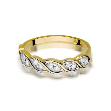 Przejdź do produktu Pierścionek zaręczynowy z żółtego złota z diamentami 0,20ct Fire Of Love 