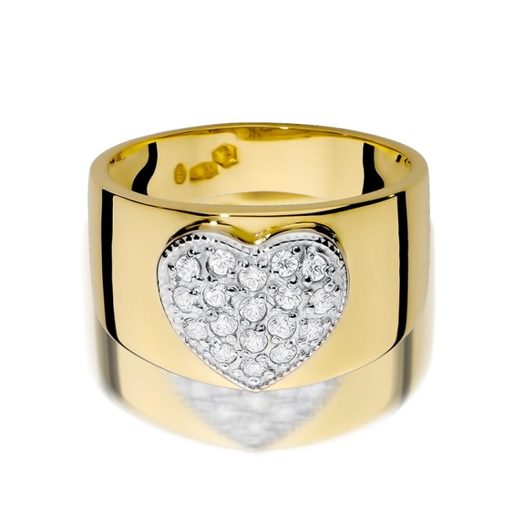 Pierścionek zaręczynowy z żółtego złota z diamentami 0,26ct Fire Of Love BW-352