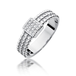 Pierścionek zaręczynowy z białego złota z diamentami 0,08ct Fire Of Love BW-353-b