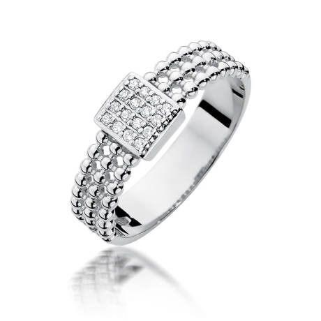 Przejdź do produktu Pierścionek zaręczynowy z białego złota z diamentami 0,08ct Fire Of Love 