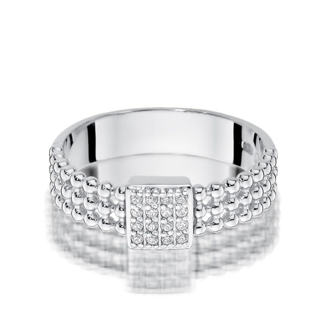 Przejdź do produktu Pierścionek zaręczynowy z białego złota z diamentami 0,08ct Fire Of Love 