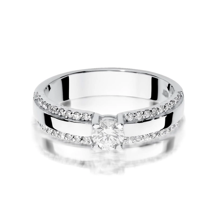 Pierścionek zaręczynowy z białego złota z diamentami 0,45ct Fire Of Love BW-356-b