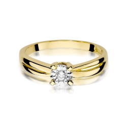 Pierścionek zaręczynowy z żółtego złota z diamentem 0,08ct Fire Of Love BW-360