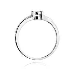 Pierścionek zaręczynowy z białego złota z diamentem 0,08ct Fire Of Love BW-361-b
