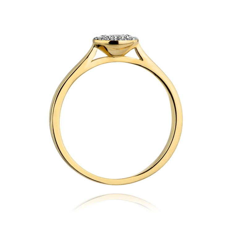 Pierścionek zaręczynowy z żółtego złota z diamentami 0,22ct Fire Of Love BW-362