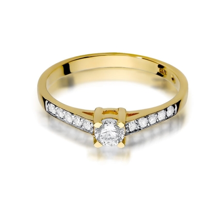 Przejdź do produktu Pierścionek zaręczynowy z żółtego złota z diamentami 0,44ct Fire Of Love