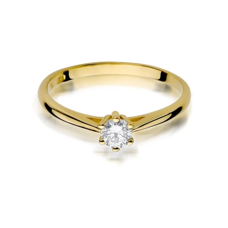 Przejdź do produktu Pierścionek zaręczynowy z żółtego złota z diamentem 0,15ct Fire Of Love 