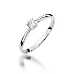 Pierścionek zaręczynowy z białego złota z diamentem 0,15ct Fire Of Love BW-367-b