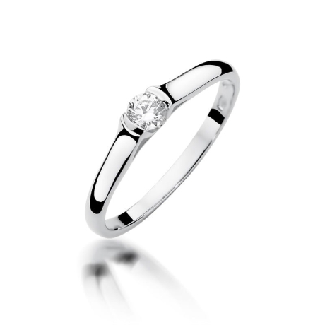 Przejdź do produktu Pierścionek zaręczynowy z białego złota z diamentem 0,15ct Fire Of Love 