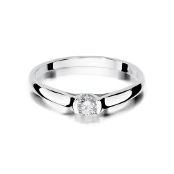 Pierścionek zaręczynowy z białego złota z diamentem 0,15ct Fire Of Love BW-369-b
