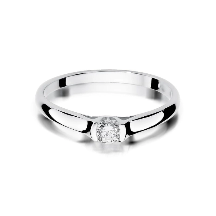 Pierścionek zaręczynowy z białego złota z diamentem 0,15ct Fire Of Love BW-369-b